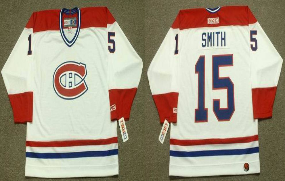 2019 Men Montreal Canadiens #15 Smith White CCM NHL jerseys